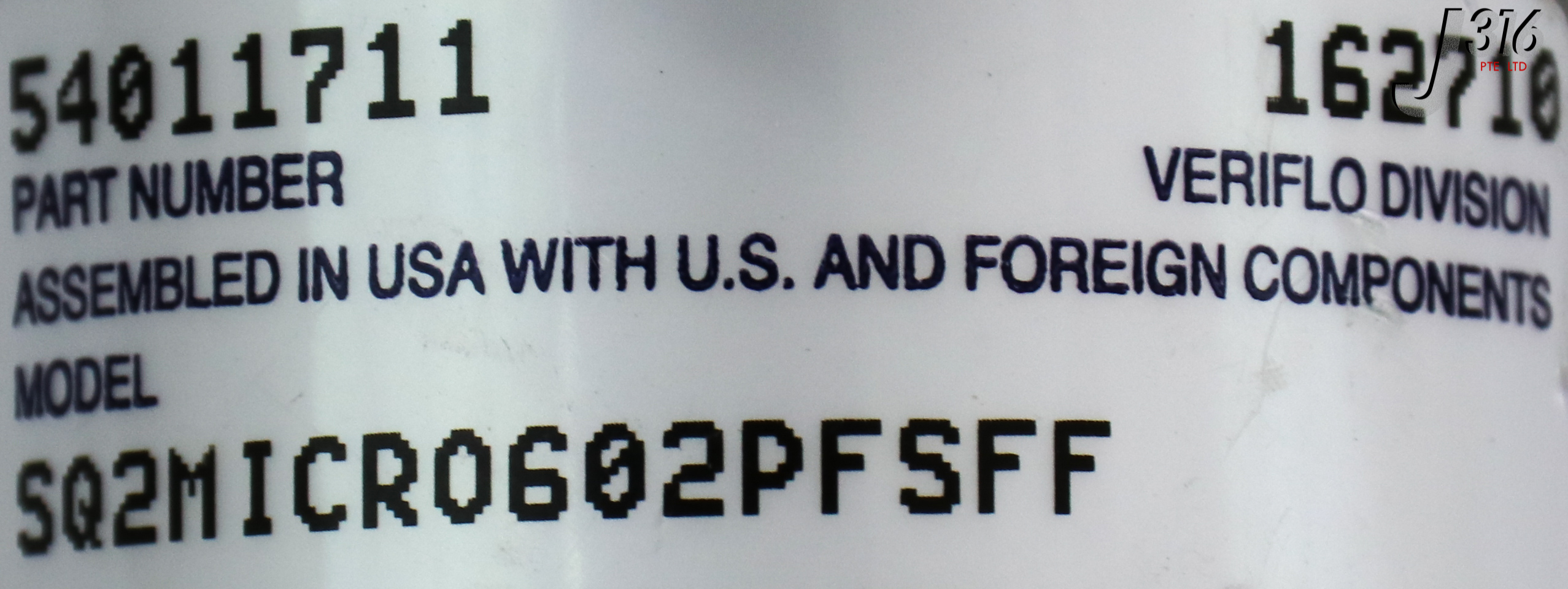 L16954 (LOT OF 12) VERIFLO UHP TIED-DIA PR REG PN: 54011711